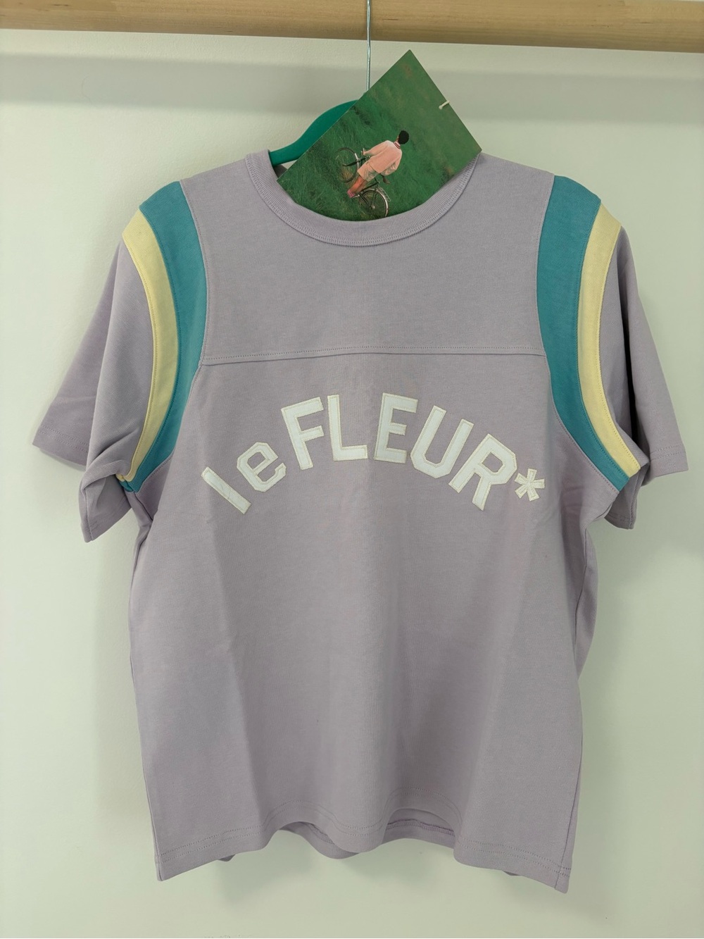 Tyler The Creator - Golf Le Fleur Lavender Tee with Teal & Cream Shoulder Panels